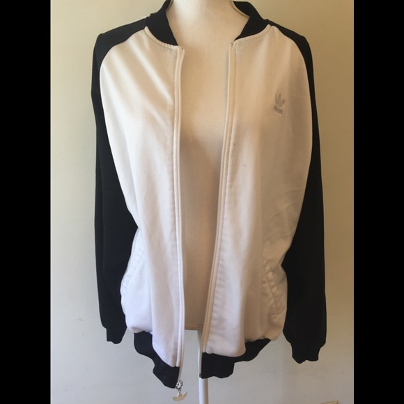 adidas Jackets & Blazers - Adidas white/Black long sleeve jacket old school